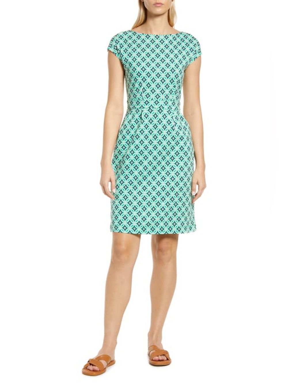 Boden Green Lagoon Florrie Floral Print Jersey Mini Dress Womens Size 2